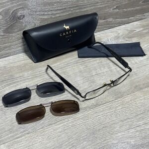 Versace Eyeglass Frames Mens 52-16-135 Black Medusa Made in Italy Clip-On 1009